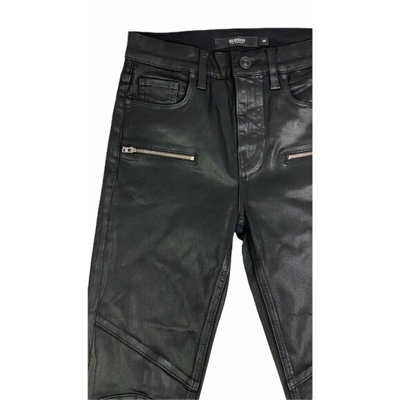 Hudson Los Angeles‎ Womens Black Coated Zipper Pock - Picture 3 of 10